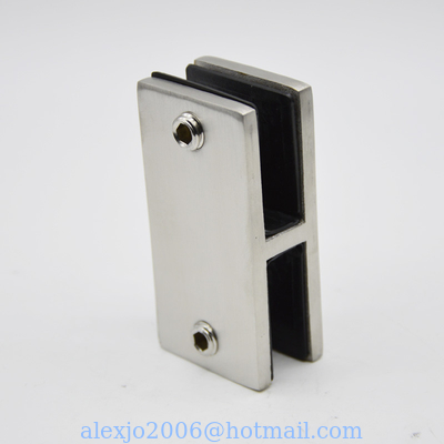 Stainless steel Glass connector 180 degree RS2310, 80X40mm, thickness 5mm, SS304 satin, mirror, black