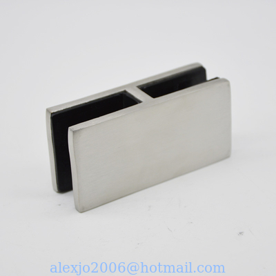 Stainless steel Glass connector 180 degree RS2310, 80X40mm, thickness 5mm, SS304 satin, mirror, black