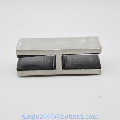 Stainless steel Glass connector 180 degree RS2310, 80X40mm, thickness 5mm, SS304 satin, mirror, black