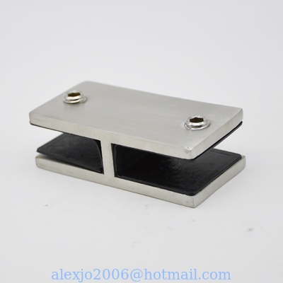 Stainless steel Glass connector 180 degree RS2310, 80X40mm, thickness 5mm, SS304 satin, mirror, black