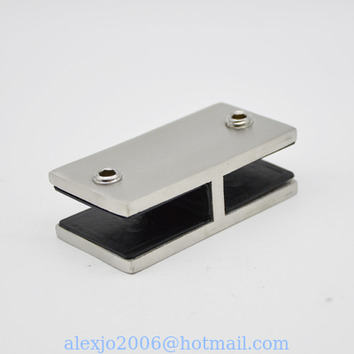 Stainless steel Glass connector 180 degree RS2310, 80X40mm, thickness 5mm, SS304 satin, mirror, black