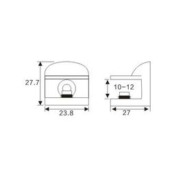 Fixed Glass Holder YS-039L Zinc Alloy,  for glass 10-12mm, finishing chrome or Satin