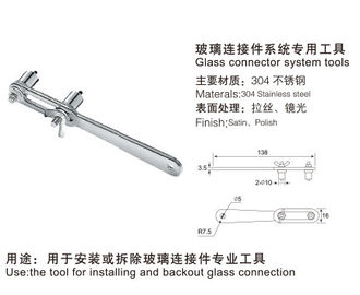 Glass Sliding glass connector system tools GL-010, steel material, finishing zinc plating