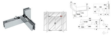 Glass Patch Fitting A-040L, Material aluminium, steel, stainless steel, finishing satin, mirror