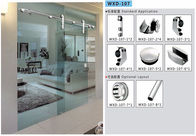 Bathroom Sliding Door System 107, Stainless Steel 304, Satin MIrror,  glass sliding door