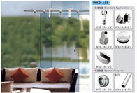 Bathroom Sliding Door System 108, Stainless Steel 304, Satin MIrror,  glass sliding door