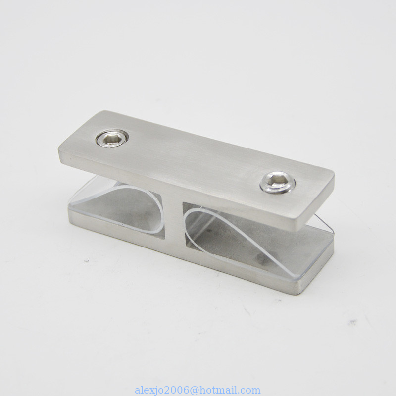 Stainless steel Glass Clamps 180 degree RS2313 plus, 80X25mm, thickness 5mm, SS304 satin, mirror, black