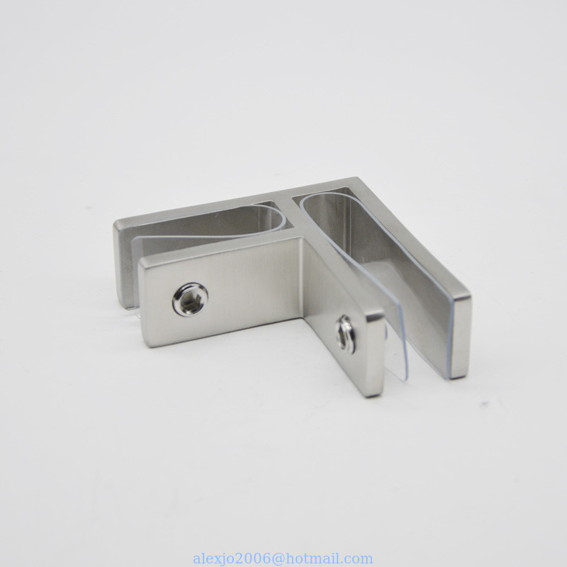 Stainless steel Glass connector 90 degree RS2314 plus, 70X25mm, thickness 5mm, SS304 satin, mirror, black