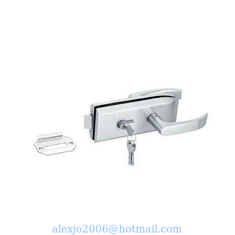 Glass door locks LC-039, stainless steel 304 plate, finishing satin or mirror