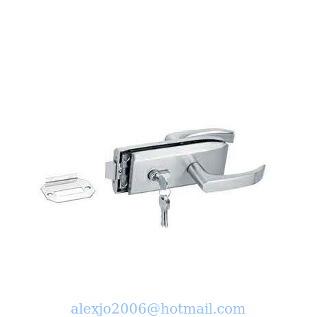 Glass door locks LC-040, stainless steel 304 plate, finishing satin or mirror