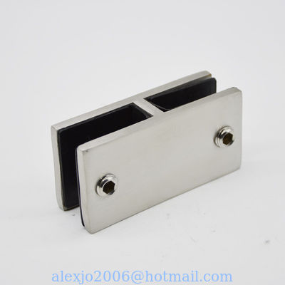 Conector de acero inoxidable de vidrio de 180 grados RS2310, 80X40mm, grosor 5mm, satén SS304, espejo, negro