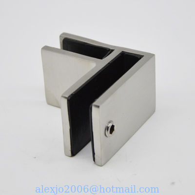 Conector de acero inoxidable de vidrio de 90 grados RS2311 más, 65X40mm, grosor 5mm, satén SS304, espejo, negro